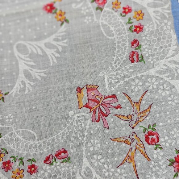 Vintage Handkerchief Lot Of 8 Embroidered & Printed Designs Cotton/linen blend - Picture 13 of 16